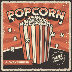 Popcorn Signage Poster Retro Rustic Vector