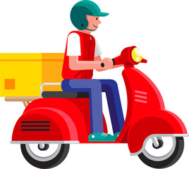 person on scooter, delivery