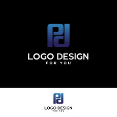 p and d letter logo design minimal and modern logotype vector template