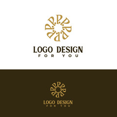 P letter ornament logo design vector template