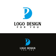 p and d letter logo design minimal and modern logotype vector template