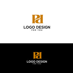 p and d letter logo design minimal and modern logotype vector template