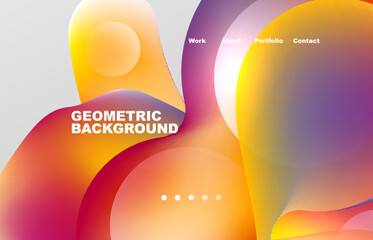Abstract liquid background for your landing page design. Web page for website or mobile app wallpaper