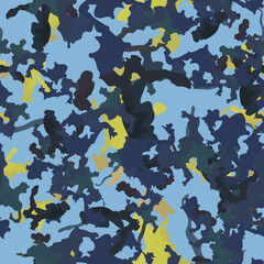 UFO camouflage of various shades of blue, yellow and green colors