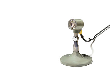 white background with vintage microphone
