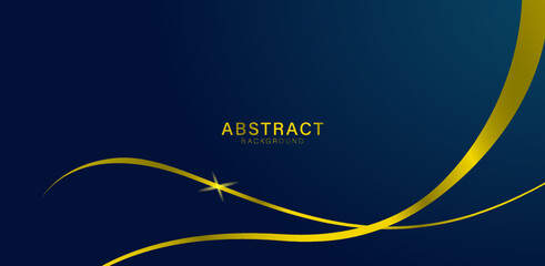 abstract dark blue background with curved gold line element