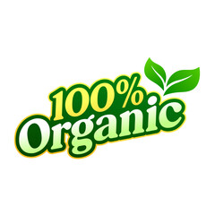 100% organic badge vector illustration logo icon clipart