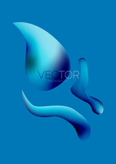 Obraz premium Fluid water drop shape composition abstract background. Vector illustration for banner background or landing page