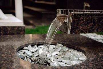 running water for decoration in the garden