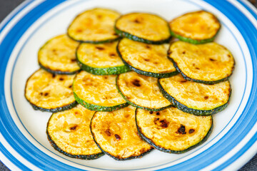 zucchini slice fried vegetable fresh meal food snack on the table copy space food background 