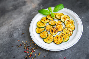 zucchini slice fried vegetable fresh meal food snack on the table copy space food background 