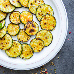 zucchini slice fried vegetable fresh meal food snack on the table copy space food background 