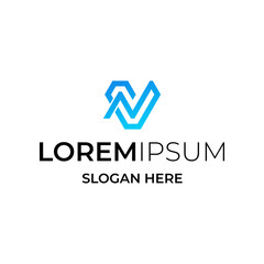 monogram letter VN logo design moderen