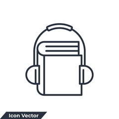 Online education icon logo vector illustration. audio course symbol template for graphic and web design collection