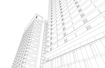 Fototapeta premium Modern architecture vector 3d illustration