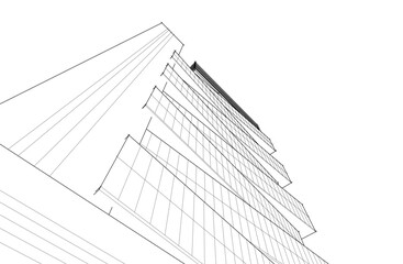 Modern architecture vector 3d illustration