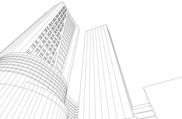 Fototapeta premium Modern architecture vector 3d illustration