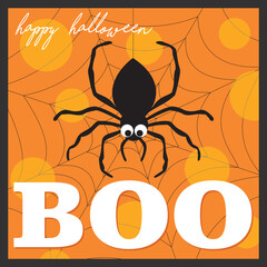 halloween spider web and boo text