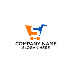 Letter S in shopping bag logo design
