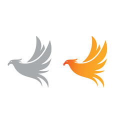 Phoenix, bird illustrations for icons or logos