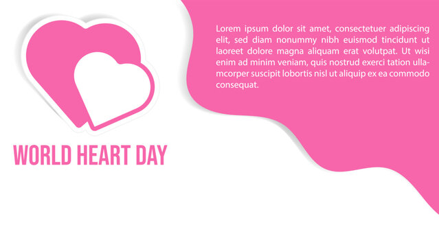 beauty World Heart Day vector illustration with copy space pink background