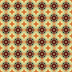 Floral Vintage Tile Seamless Pattern Design, Geometric Seamless Pattern Design, decorative background