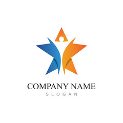 star people logo design with vector illustration template