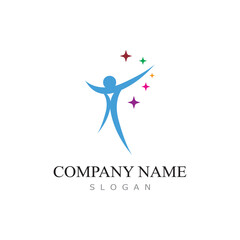 star people logo design with vector illustration template