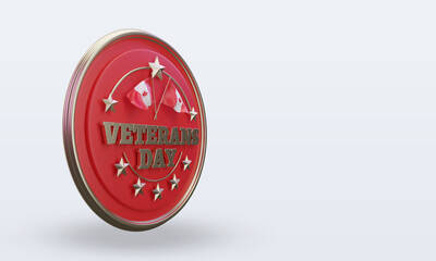 3d Veterans day Canada rendering left view