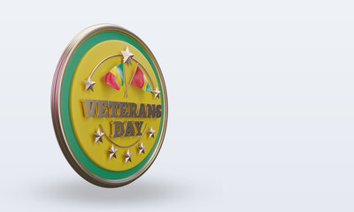 3d Veterans day Guinea Bissau rendering left view