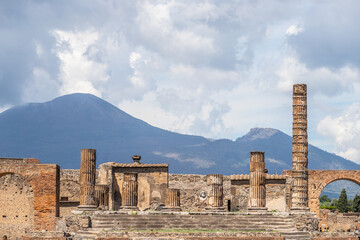 Historical landscape in Pompei, Italy