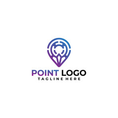 point traveling logo concept, traveling logo design template