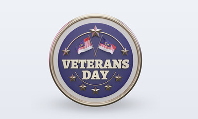 Fototapeta premium 3d Veterans day Malaysia rendering front view