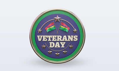 3d Veterans day Mauritius rendering front view