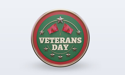 3d Veterans day Morocco rendering front view