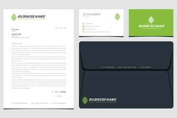 MFC or MFU leaf logo with stationery and business card designs
