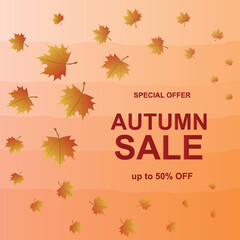 The banner autumn sale. Vector illustration