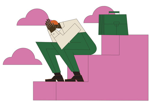 Business briefcase inside a waste bin. Loosing job concept essentials.