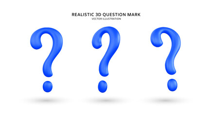 Realistic 3d question mark vector illustration