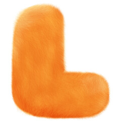 Orange fluffy alphabet cute and funny for children illustration.