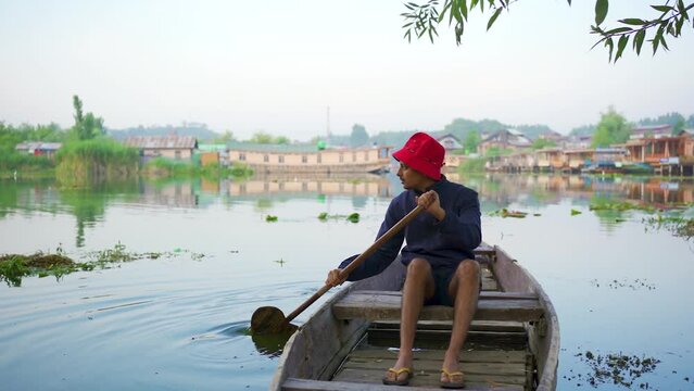 The shikara is a type of wooden boat found on Dal Lake.