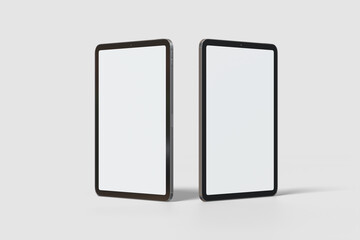 Portrait tablet with blank screen