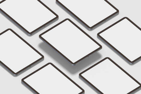 Portrait tablet mockup with blank screen