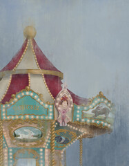 Old carousel at vintage circus - 529148760