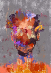 Abstract portrait of a faceless person