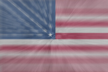 Fototapeta na wymiar Blurred flag of USA.