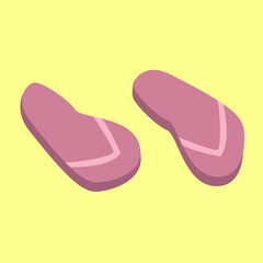 Pink flip flops, illustration, vector