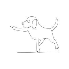 Continuous line drawing of a cute dog. Minimalism art.