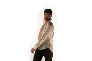 Male model posing in the studio