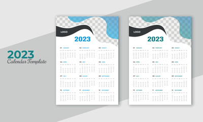 Creative modern business 12 month 2023 wall calendar design